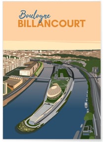 Affiche ville Boulogne-Billancourt | A3 : 29,7x42cm