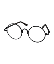 Lunettes Rondes pour Amigurumi / Poupée - 8,5 x 3,5 cm - Circulo Noir