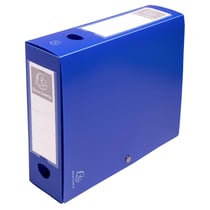Boite de classement à pression Dos 80mm polypropylène 7/10e Opaque - A4 - Bleu - x 10 - Exacompta