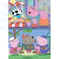 Puzzle en bois peppa le cochon au marche / peppa pig et repas en famille 2 x 25 pieces - educa - 18078