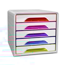 Bloc de classement 5 tiroirs standards Smoove Blanc et multicolore Happy - CEP