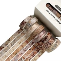8 Rubans adhésifs washi tape collage décoration assorties 1 cm x 2 m RETRO JUNK BOOKS 10458