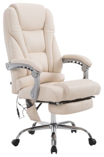 Chaise de bureau Pacific avec fonction massage crème