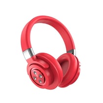 Casque Audio Bluetooth Sans Fil HIFI Stéréo Avec Micro Son Immersif Rouge YONIS