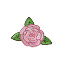 Ecusson thermocollant rose rose pale 4cm x 4,5cm