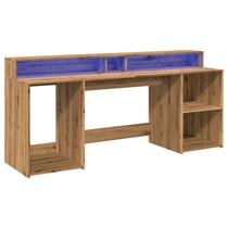 Bureau table poste de travail meuble d'ordinateur informatique étude avec lumières LED