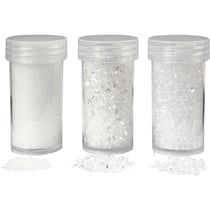 Neige artificielle, glitter blanc, 35+35+8 gr, 3 boîte/ 1 Pq.