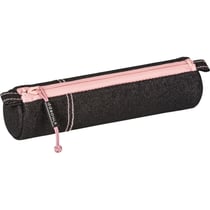 Trousse scolaire - Ronde - Noir avec paillettes - 20 x 4,5 cm - Brunnen