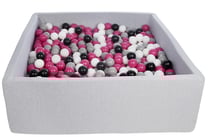Piscine à balles noir, blanc, rose,gris – 900 balles - Velinda