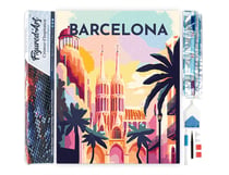 Diamond Painting Broderie Diamant Figured’Art 40x50cm toile entière roulée avec diamants carrés - Affiche Poster Barcelone