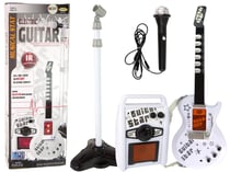 Guitare Électrique Blanche Pour Enfants Avec Microphone Alimentée Par Piles