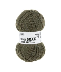 Pelote à tricoter SUPER SOXX TWEED 6 fils - 150 Gr - Lang Yarns : La laine robuste, chaude et élégante 99 Vert