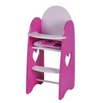 Chaise haute en bois coeur rose pour poupee - knorrtoys - mobilier poupon