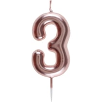 Bougie Rose Gold - Chiffre 3