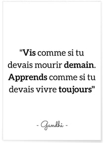 Poster Gandhi 'Vis comme si...' | A3 : 29,7x42cm