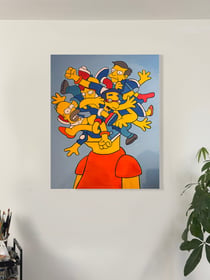 Tableau contemporain — peinture originale sur toile — Bart — pop art — Œuvre unique Calbarracin — 81 x 100 cm