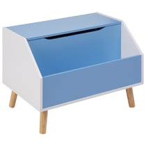 Armoire de rangement Bleu en MDF Couvercle et Étagère pour Chambre d'Enfant Style Moderne