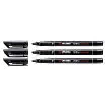 Lot de 3 feutres permanents pointe fine 0,7 mm - STABILO - OHPen - Noir