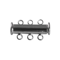 Fermoir magnétique en laiton, 3 rangées, platine, 20mm, 1 pce