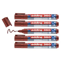 Lot de 5 marqueurs pour tableaux blancs effaçables - EDDING - Marron - Pointe 1,5-3 mm
