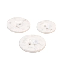 Bouton rond 2 trous bouteilles recyclées blanc