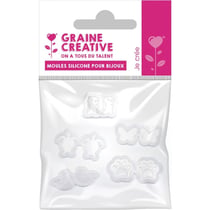 LOT DE 5 MOULES SILICONE POUR BIJOU "ANIMAUX