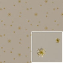 Tissu Canvas effet Lin Etoiles dorées sur fond Naturel