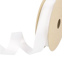 Bobine 25m Satin polyester recyclé Blanc