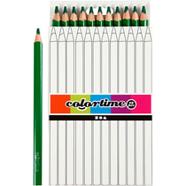 Crayons de Couleur Colortime, L : 17,45 cm, mine 5 mm, JUMBO, vert, 12pièces/ 1 Pq.