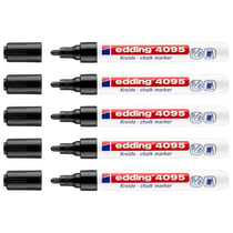 Lot de 5 Marqueurs craie liquide EDDING 4095 - Noir - Pointe moyenne 2-3 mm