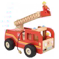 Camion de pompiers avec echelle en bois
