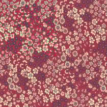 Tissu Coton Frou-Frou Fleuri N°21 Framboise et ecru