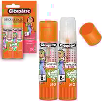 2 bâtons de colle - Transparente - Cléostick Adhésive - 21g - Cléopâtre