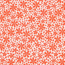 Tissu Double gaze de Coton fleurs Bloomie oranges sur fond Blanc - Au mètre