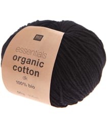 Coton à tricoter Essentials Organic Cotton DK - Rico Design 020 Noir