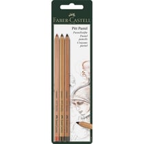 Lot de 10 Blister de 3 crayons pastel Pitt - FABER-CASTELL - Sanguine, sépia clair, sépia foncé