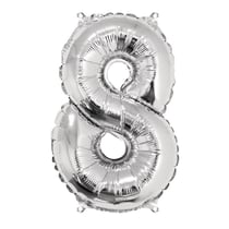 Ballon Chiffre 8, 40cm, 1pce. , argent