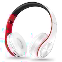 Casque Audio Bluetooth Sans Fil Pliable Avec Carte TF Vert Longue Autonomie Rouge YONIS