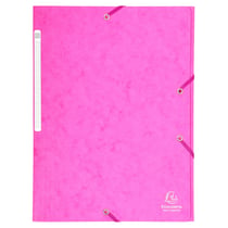 Chemise à élastiques Maxi capacity carte lustrée 425gm2 - A4 - Rose - x 25 - Exacompta