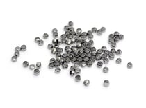 300 PERLES A ECRASER RONDES metal argente foncé noir diametre 2 mm - creation bijoux perles