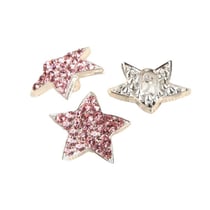 Lot de 6 boutons étoile strass rose 19mm