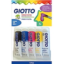 Peinture gouache - GIOTTO - Jeu 5 tubes - 10 ml - Couleurs primaires assorties - Peinture couvrante