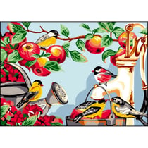 Princesse - Canevas antique Le paradis des oiseaux 32x50cm