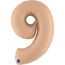 Ballon Géant Chiffre 9 Satin Nude (102 cm)