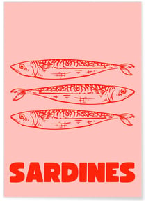 Affiche Sardines | A3 : 29,7x42cm