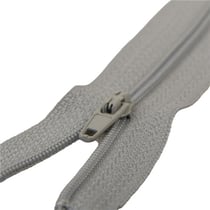 Fermeture fine à glissière non séparable polyester gris cendre spirale 4mm