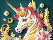 Kit diamond painting Licorne vintage 30 x 40 cm