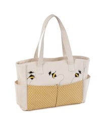 Sac de rangement multi-poches motif Abeille - 13x34.5x29cm - Hobby Gift Ecru