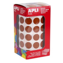 Apli Agipa - Gommettes rouleau Rond Ø 15 mm Marron x 2 832