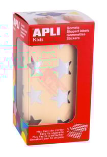 Gommettes rouleau Étoile 20 mm Argenté x 1 416